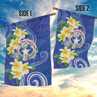 Northern Mariana Islands Chamorro Garden Flag Plumeria Curves Style Navy Version