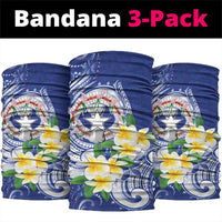 Northern Mariana Islands Neck Gaiter Polynesian Pattern With Frangipani