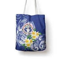 Northern Mariana Islands Tote Bag Polynesian Pattern With Frangipani
