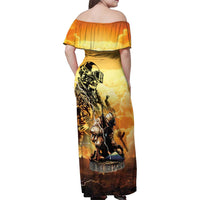 Hawaii Memorial Day Family Matching Off Shoulder Maxi Dress and Hawaiian Shirt Remember Their Sacrifice LT05 - Polynesian Pride