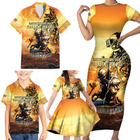 Hawaii Memorial Day Family Matching Short Sleeve Bodycon Dress and Hawaiian Shirt Remember Their Sacrifice LT05 - Polynesian Pride