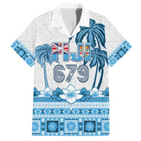 Fiji 679 Constitution Day Family Matching Summer Maxi Dress and Hawaiian Shirt Fijian Tapa Pattern LT05 Dad's Shirt - Short Sleeve Blue - Polynesian Pride