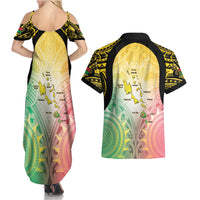 Vanuatu Independence Day Couples Matching Summer Maxi Dress and Hawaiian Shirt The Untouched Paradise LT05 - Polynesian Pride