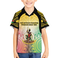 Vanuatu Independence Day Family Matching Puletasi and Hawaiian Shirt The Untouched Paradise