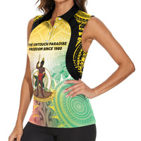 Vanuatu Independence Day Women Sleeveless Polo Shirt The Untouched Paradise LT05 - Polynesian Pride
