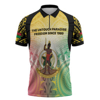 Vanuatu Independence Day Zipper Polo Shirt The Untouched Paradise LT05 Colorful - Polynesian Pride