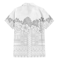 Samoa Lotu Tamaiti Family Matching Mermaid Dress and Hawaiian Shirt White Sunday Polynesian Pattern With Tropical Flowers LT05 - Polynesian Pride
