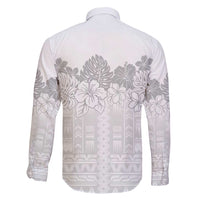 Samoa Lotu Tamaiti Family Matching Short Sleeve Bodycon Dress and Hawaiian Shirt White Sunday Polynesian Pattern With Tropical Flowers LT05 - Polynesian Pride