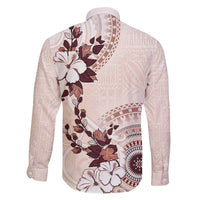 Bula Fiji Language Week Family Matching Off Shoulder Short Dress and Hawaiian Shirt Fijian Tapa Pattern With Tagimoucia Flower LT05 - Polynesian Pride