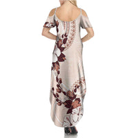 Bula Fiji Language Week Family Matching Summer Maxi Dress and Hawaiian Shirt Fijian Tapa Pattern With Tagimoucia Flower LT05 - Polynesian Pride