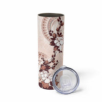 Bula Fiji Language Week Skinny Tumbler Fijian Tapa Pattern With Tagimoucia Flower LT05 - Polynesian Pride