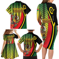 Vanuatu Constitution Day Family Matching Long Sleeve Bodycon Dress and Hawaiian Shirt Long Live Vanuatu LT05 - Polynesian Pride