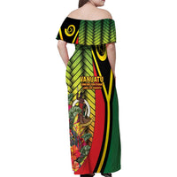 Vanuatu Constitution Day Family Matching Off Shoulder Maxi Dress and Hawaiian Shirt Long Live Vanuatu LT05 - Polynesian Pride