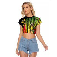 Vanuatu Constitution Day Raglan Cropped T Shirt Long Live Vanuatu - Polynesian Pride