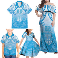 Fiji Day Family Matching Off Shoulder Maxi Dress and Hawaiian Shirt 55th Anniversary Forever Fiji LT05 - Polynesian Pride