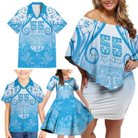 Fiji Day Family Matching Off Shoulder Short Dress and Hawaiian Shirt 55th Anniversary Forever Fiji LT05 - Polynesian Pride