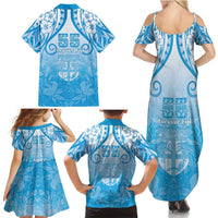 Fiji Day Family Matching Summer Maxi Dress and Hawaiian Shirt 55th Anniversary Forever Fiji LT05 - Polynesian Pride