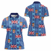Fiji Masi Tapa Women Polo Shirt Coat Of Arms - Polynesian Pride