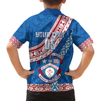 Custom Apifoou College Family Matching Off Shoulder Long Sleeve Dress and Hawaiian Shirt Tongan Kupesi Pattern LT05 - Polynesian Pride