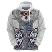 Hawaii Zip Hoodie Barkcloth Pattern Vintage Style LT05 - Polynesian Pride