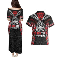 Aotearoa Mana Maori Couples Matching Puletasi and Hawaiian Shirt Toitu Te Tiriti LT05 - Polynesian Pride