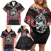 Aotearoa Mana Maori Family Matching Off Shoulder Short Dress and Hawaiian Shirt Toitu Te Tiriti LT05 - Polynesian Pride