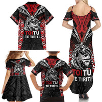 Aotearoa Mana Maori Family Matching Summer Maxi Dress and Hawaiian Shirt Toitu Te Tiriti LT05 - Polynesian Pride