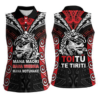 Aotearoa Mana Maori Women Sleeveless Polo Shirt Toitu Te Tiriti LT05 - Polynesian Pride