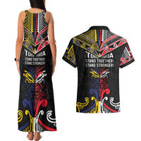 Tokelau And Aotearoa Couples Matching Tank Maxi Dress and Hawaiian Shirt Together For Te Tiriti O Waitangi LT05 - Polynesian Pride