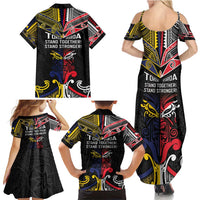 Tokelau And Aotearoa Family Matching Summer Maxi Dress and Hawaiian Shirt Together For Te Tiriti O Waitangi LT05 - Polynesian Pride