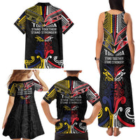 Tokelau And Aotearoa Family Matching Tank Maxi Dress and Hawaiian Shirt Together For Te Tiriti O Waitangi LT05 - Polynesian Pride