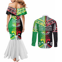 Cook Islands And Aotearoa Couples Matching Mermaid Dress and Long Sleeve Button Shirt Together For Te Tiriti O Waitangi LT05 - Polynesian Pride