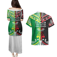 Cook Islands And Aotearoa Couples Matching Puletasi and Hawaiian Shirt Together For Te Tiriti O Waitangi LT05 - Polynesian Pride
