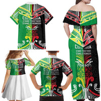 Cook Islands And Aotearoa Family Matching Off Shoulder Maxi Dress and Hawaiian Shirt Together For Te Tiriti O Waitangi LT05 - Polynesian Pride
