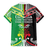Cook Islands And Aotearoa Family Matching Short Sleeve Bodycon Dress and Hawaiian Shirt Together For Te Tiriti O Waitangi LT05 - Polynesian Pride
