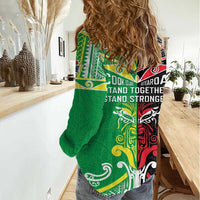 Cook Islands And Aotearoa Women Casual Shirt Together For Te Tiriti O Waitangi LT05 - Polynesian Pride