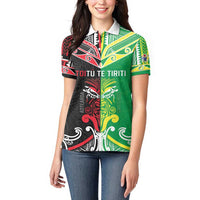 Cook Islands And Aotearoa Women Polo Shirt Together For Te Tiriti O Waitangi