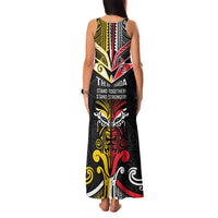 Niue And Aotearoa Family Matching Tank Maxi Dress and Hawaiian Shirt Together For Te Tiriti O Waitangi LT05 - Polynesian Pride