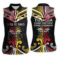 Niue And Aotearoa Women Sleeveless Polo Shirt Together For Te Tiriti O Waitangi LT05 - Polynesian Pride