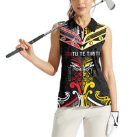 Niue And Aotearoa Women Sleeveless Polo Shirt Together For Te Tiriti O Waitangi LT05 - Polynesian Pride