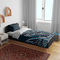 Hawaii Ikaika Warrior Helmet Bedding Set Blue Tribal Tattoo