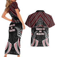 Aotearoa Couples Matching Short Sleeve Bodycon Dress and Hawaiian Shirt Proud To Be Maori LT05 - Polynesian Pride