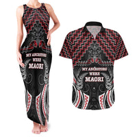 Aotearoa Couples Matching Tank Maxi Dress and Hawaiian Shirt Proud To Be Maori LT05 Red - Polynesian Pride