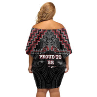 Aotearoa Family Matching Off Shoulder Short Dress and Hawaiian Shirt Proud To Be Maori LT05 - Polynesian Pride