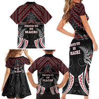 Aotearoa Family Matching Short Sleeve Bodycon Dress and Hawaiian Shirt Proud To Be Maori LT05 - Polynesian Pride