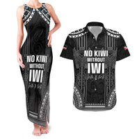 Aotearoa Toitu Te Tiriti Couples Matching Tank Maxi Dress and Hawaiian Shirt No Kiwi Without Iwi LT05 Black - Polynesian Pride
