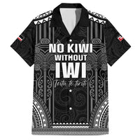 Aotearoa Toitu Te Tiriti Family Matching Summer Maxi Dress and Hawaiian Shirt No Kiwi Without Iwi LT05 Dad's Shirt - Short Sleeve Black - Polynesian Pride
