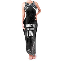 Aotearoa Toitu Te Tiriti Family Matching Tank Maxi Dress and Hawaiian Shirt No Kiwi Without Iwi LT05 Mom's Dress Black - Polynesian Pride
