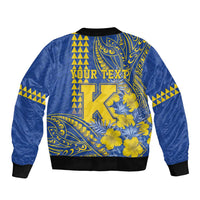 Personalised Hawaii Kaiser High School Bomber Jacket Tribal Tattoo With Hibiscus Flowers