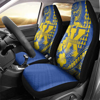 Hawaii Kaiser High School Car Seat Cover Tribal Tattoo With Hibiscus Flowers